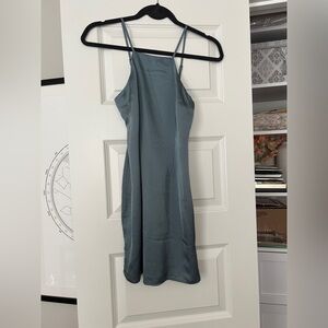 Abercrombie & Fitch Blue Gray Satin Dress - XXSP